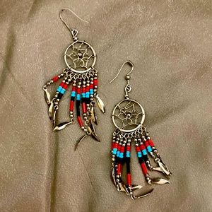 Boho dream catcher earrings